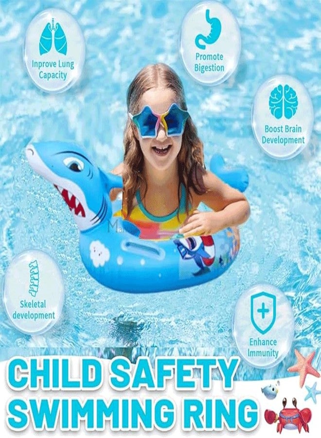 MANVI Baby Swimming Ring, PVC Inflatable Baby Swimming Float Seat, Swim Float Boat with Double Handle and Inflator for Age 6 Months to 3 Years Toddler (Tiger Shape) - Image 4